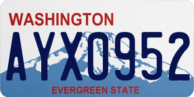WA license plate AYX0952