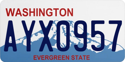 WA license plate AYX0957