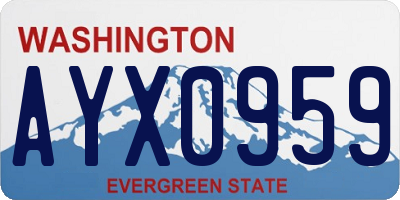 WA license plate AYX0959