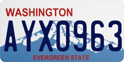 WA license plate AYX0963