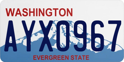 WA license plate AYX0967