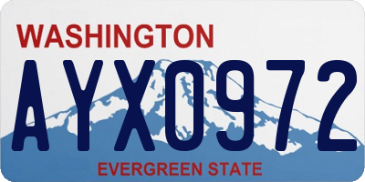 WA license plate AYX0972