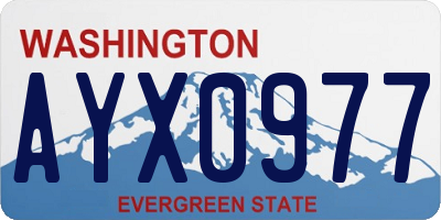 WA license plate AYX0977