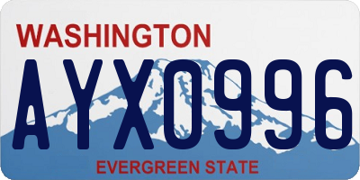 WA license plate AYX0996