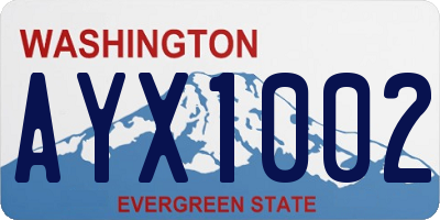 WA license plate AYX1002