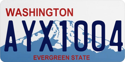 WA license plate AYX1004