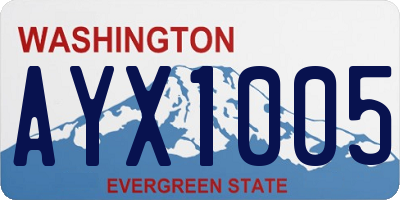 WA license plate AYX1005