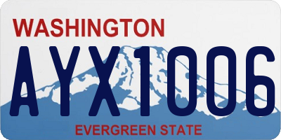 WA license plate AYX1006