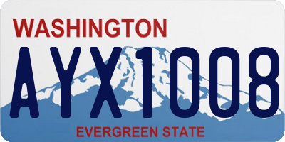 WA license plate AYX1008