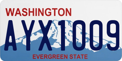 WA license plate AYX1009