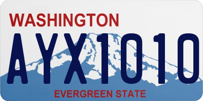 WA license plate AYX1010