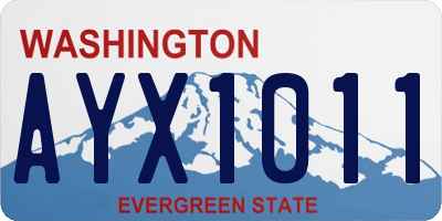 WA license plate AYX1011