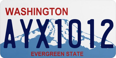 WA license plate AYX1012