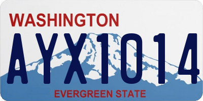 WA license plate AYX1014