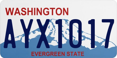 WA license plate AYX1017