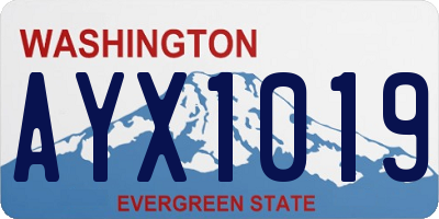 WA license plate AYX1019