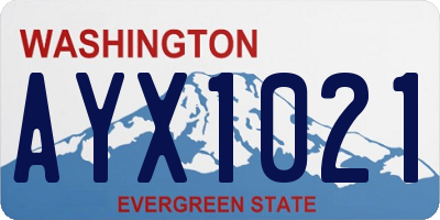 WA license plate AYX1021