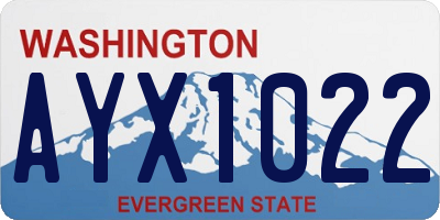 WA license plate AYX1022