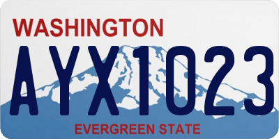 WA license plate AYX1023