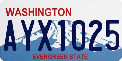 WA license plate AYX1025