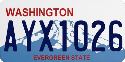 WA license plate AYX1026