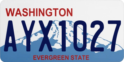 WA license plate AYX1027