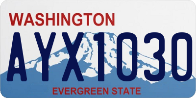 WA license plate AYX1030