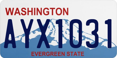 WA license plate AYX1031