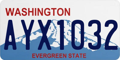 WA license plate AYX1032