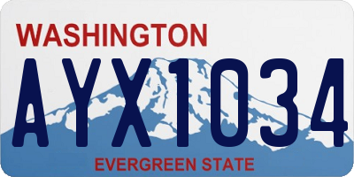 WA license plate AYX1034