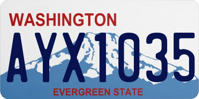 WA license plate AYX1035