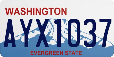 WA license plate AYX1037