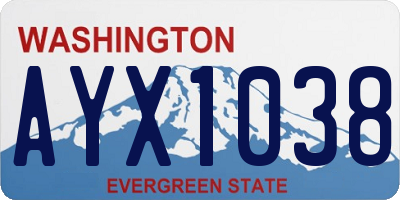 WA license plate AYX1038