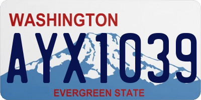 WA license plate AYX1039