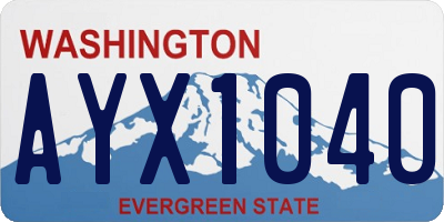 WA license plate AYX1040