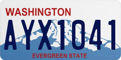 WA license plate AYX1041