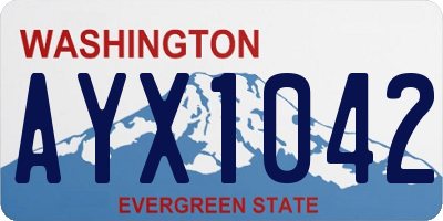 WA license plate AYX1042