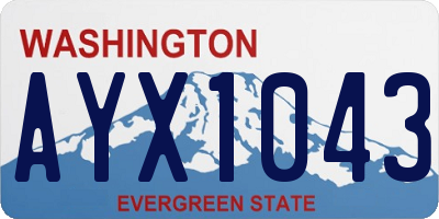 WA license plate AYX1043