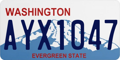 WA license plate AYX1047