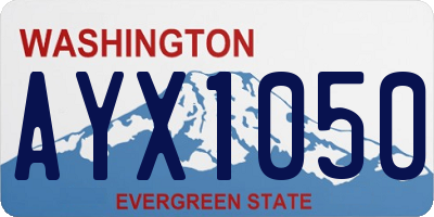 WA license plate AYX1050