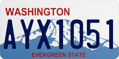 WA license plate AYX1051