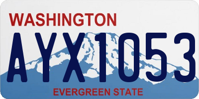 WA license plate AYX1053