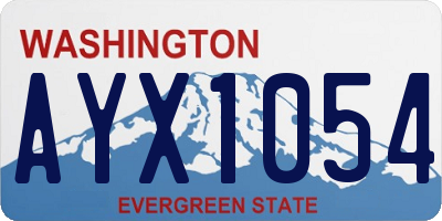 WA license plate AYX1054