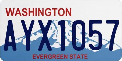 WA license plate AYX1057