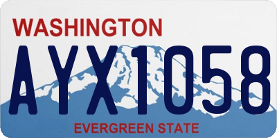 WA license plate AYX1058