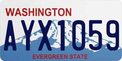 WA license plate AYX1059