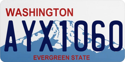 WA license plate AYX1060