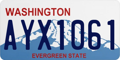 WA license plate AYX1061