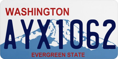 WA license plate AYX1062