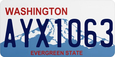 WA license plate AYX1063